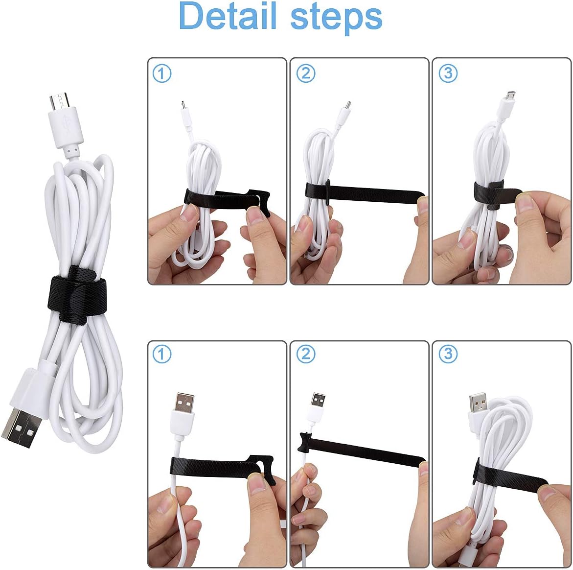 60 Pack 6" Reusable Cable Ties - Image 7