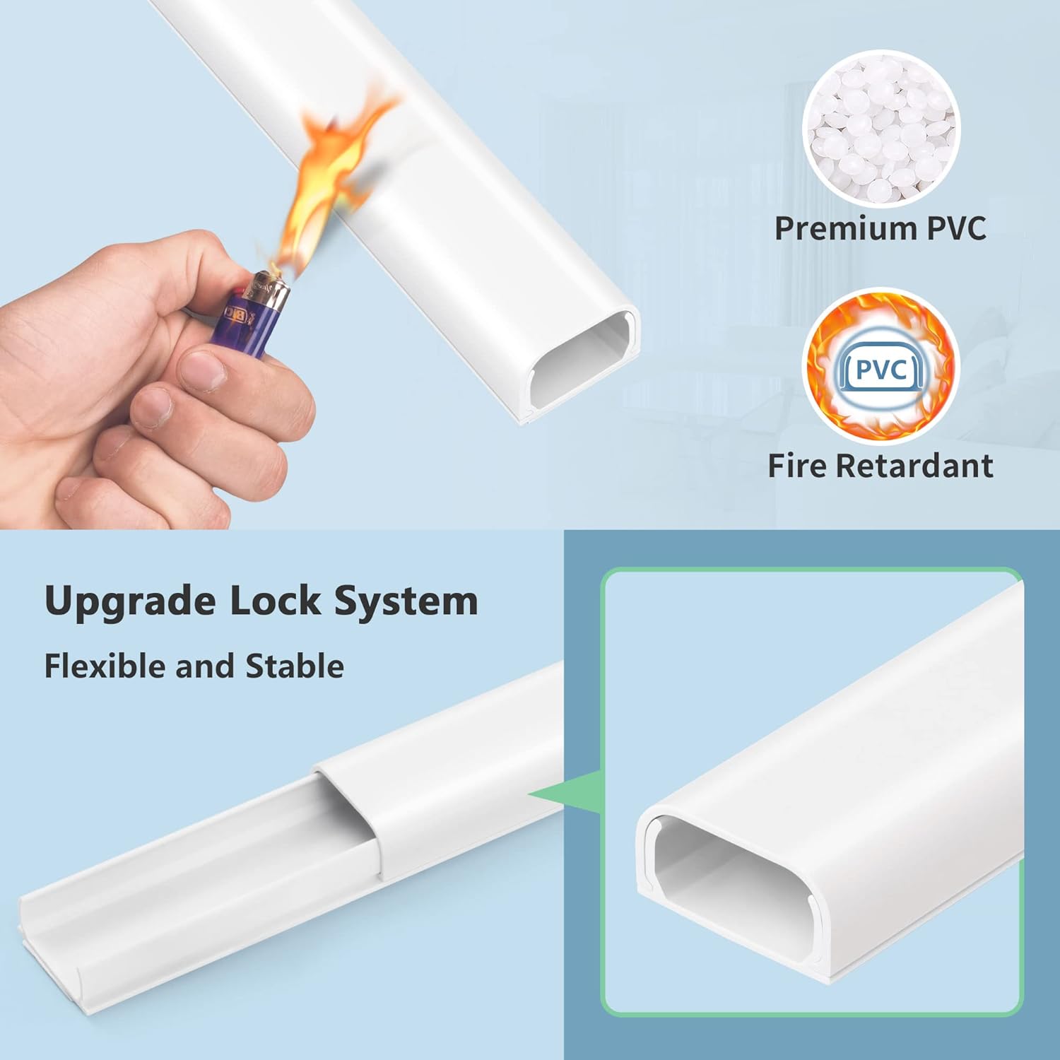 Paintable Cord Hider Kit, 0.95x0.47in White - Image 3