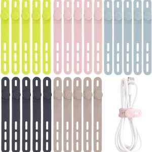 25 Pcs Reusable Silicone Cable Ties