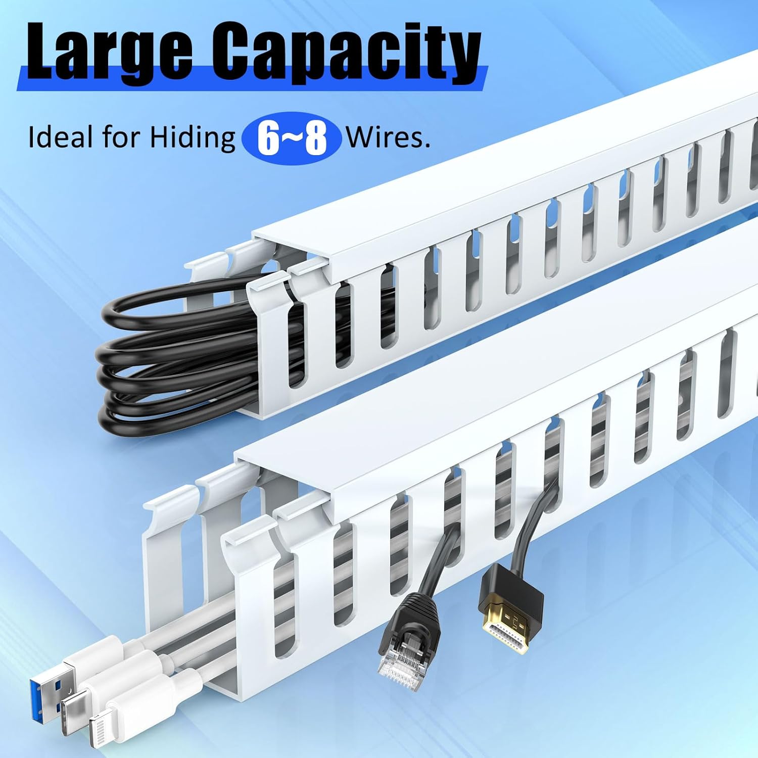 Cable Management Raceway Duct, 15.4" White - Image 3