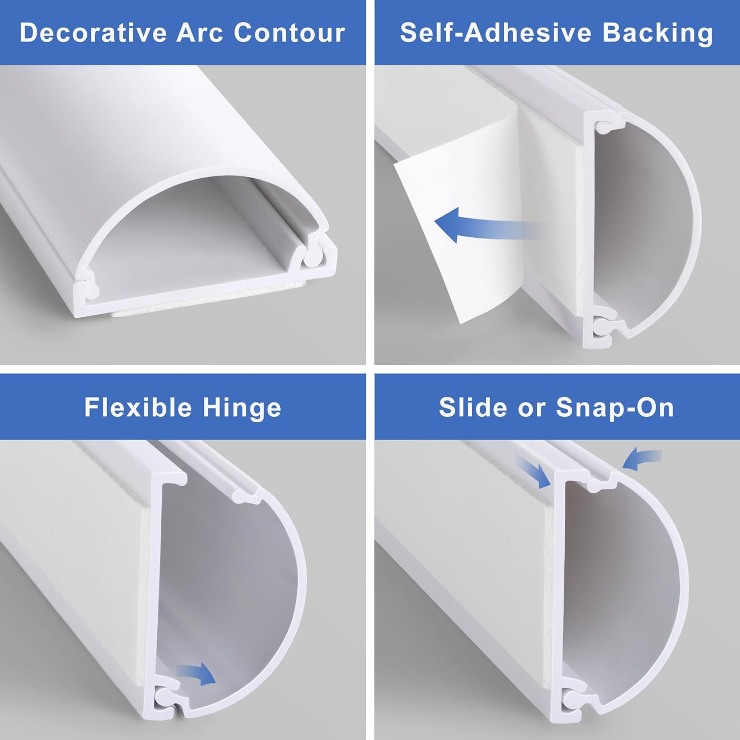 Cable Cover Wall 34in, White - Image 3
