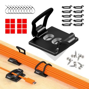 10-Pack Adjustable Cable Clips, Black