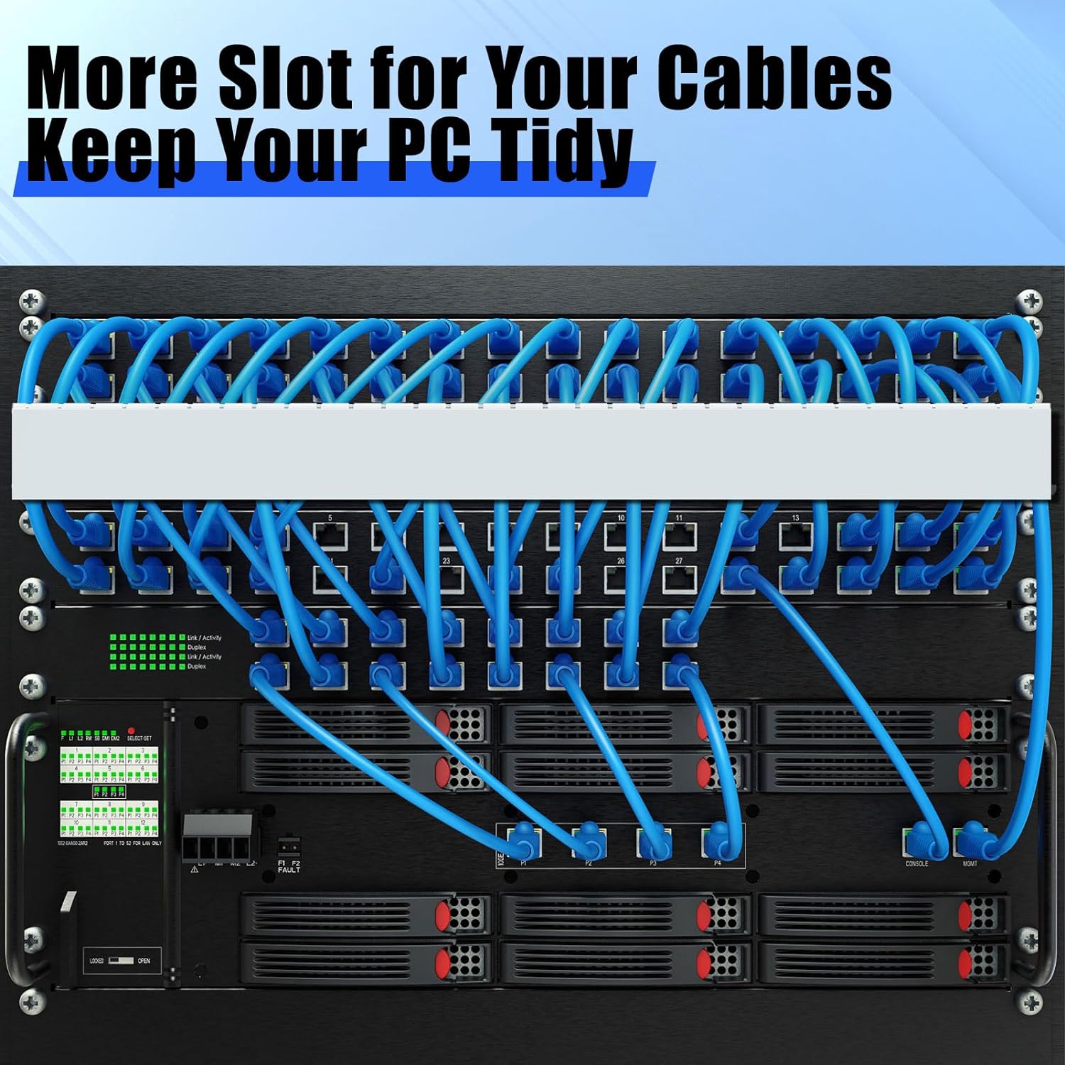 Cable Management Raceway Duct, 15.4" White - Image 7