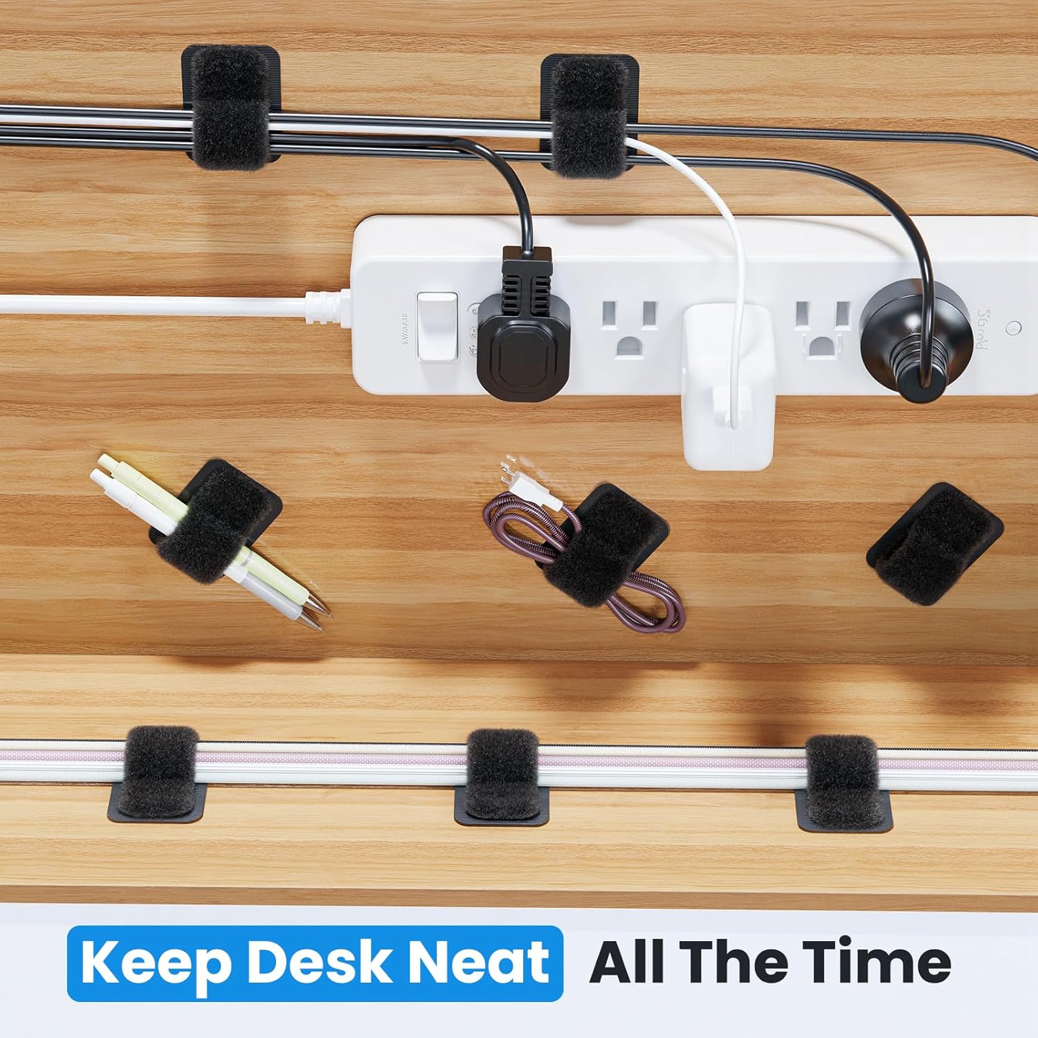 Under Desk Cable Organizer, 15 Cord Spaces - Image 2
